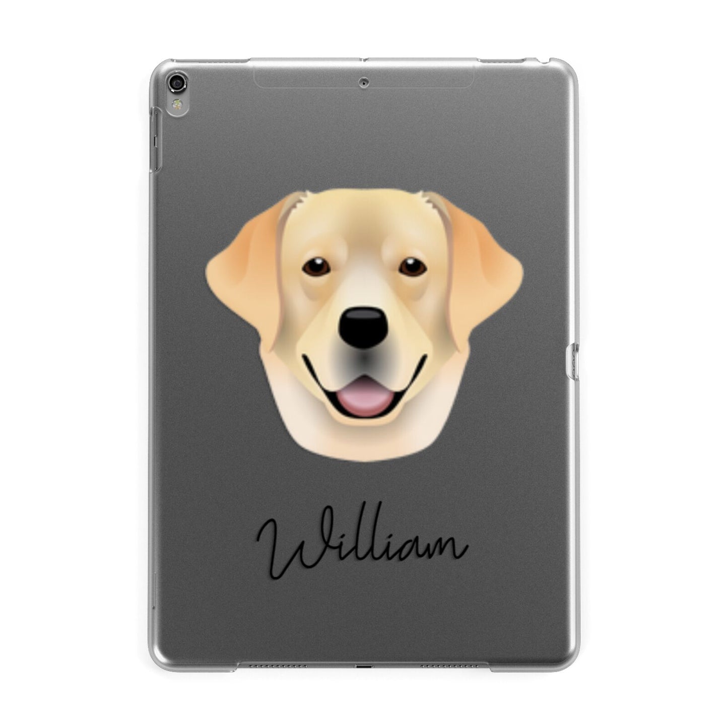 Golden Labrador Personalised Apple iPad Grey Case