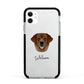 Golden Labrador Personalised Apple iPhone 11 in White with Black Impact Case