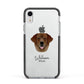 Golden Labrador Personalised Apple iPhone XR Impact Case Black Edge on Silver Phone