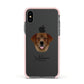 Golden Labrador Personalised Apple iPhone Xs Impact Case Pink Edge on Black Phone