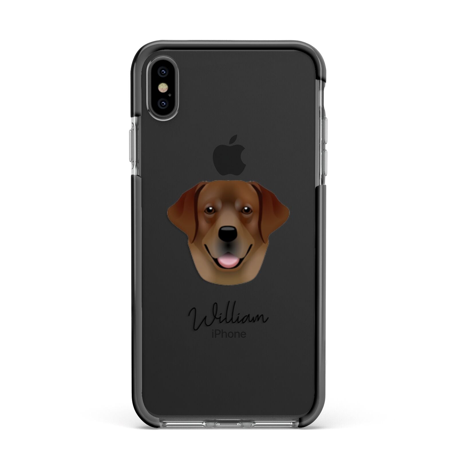 Golden Labrador Personalised Apple iPhone Xs Max Impact Case Black Edge on Black Phone