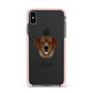 Golden Labrador Personalised Apple iPhone Xs Max Impact Case Pink Edge on Black Phone