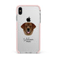 Golden Labrador Personalised Apple iPhone Xs Max Impact Case Pink Edge on Silver Phone