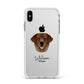 Golden Labrador Personalised Apple iPhone Xs Max Impact Case White Edge on Silver Phone