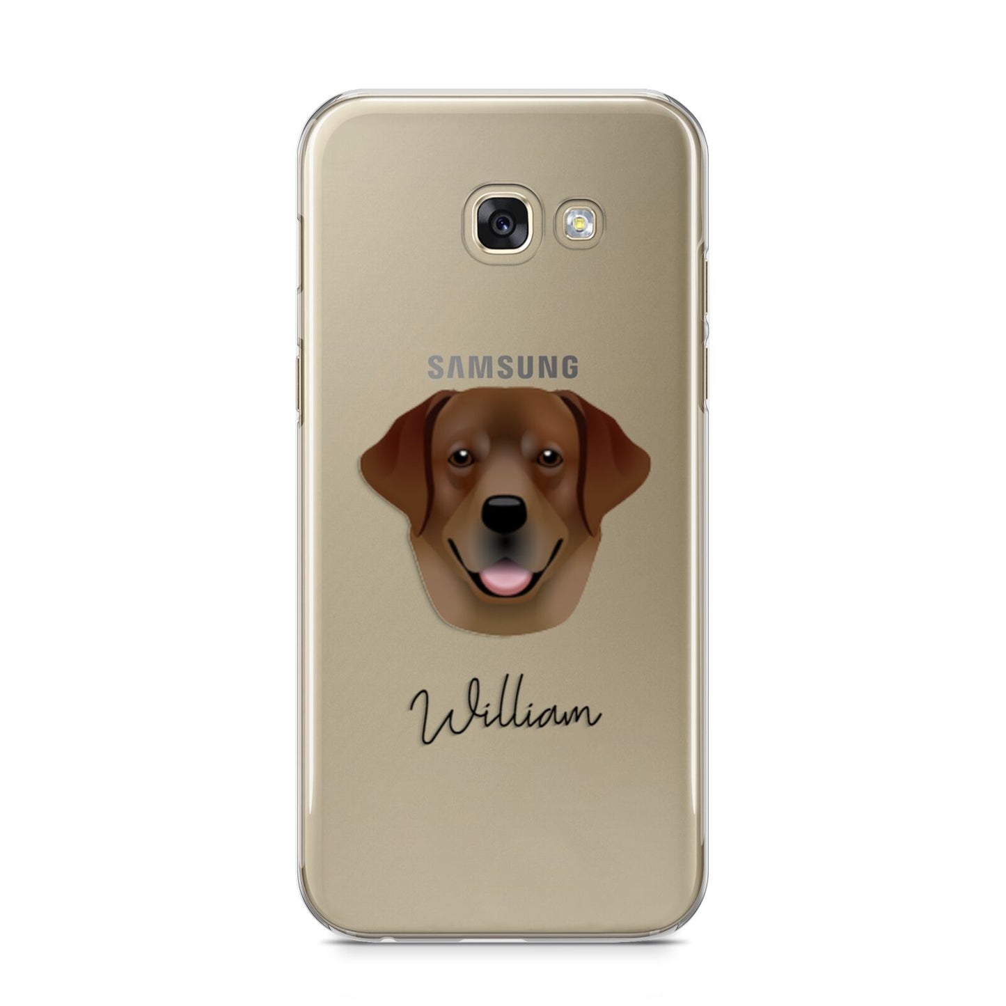 Golden Labrador Personalised Samsung Galaxy A5 2017 Case on gold phone