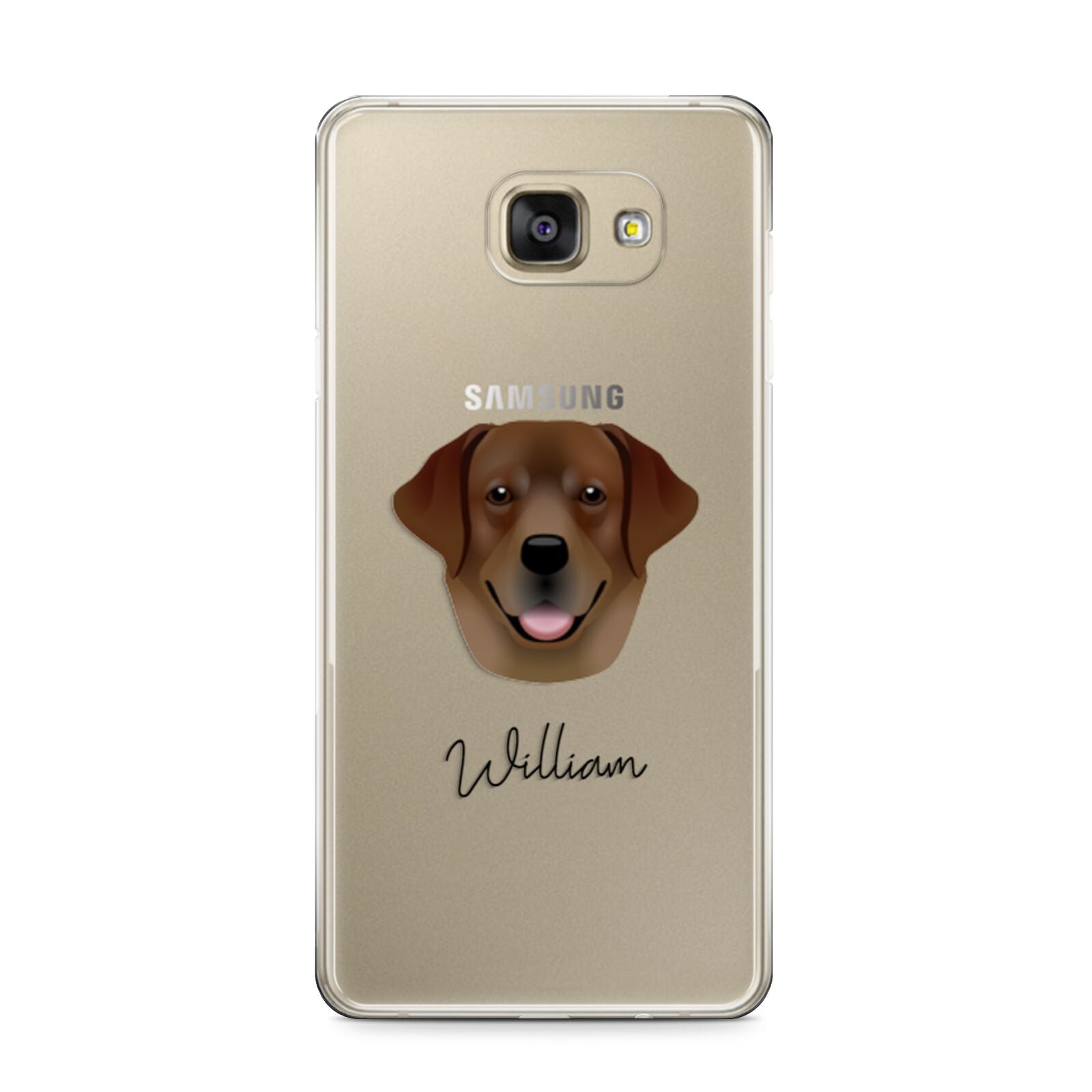 Golden Labrador Personalised Samsung Galaxy A9 2016 Case on gold phone