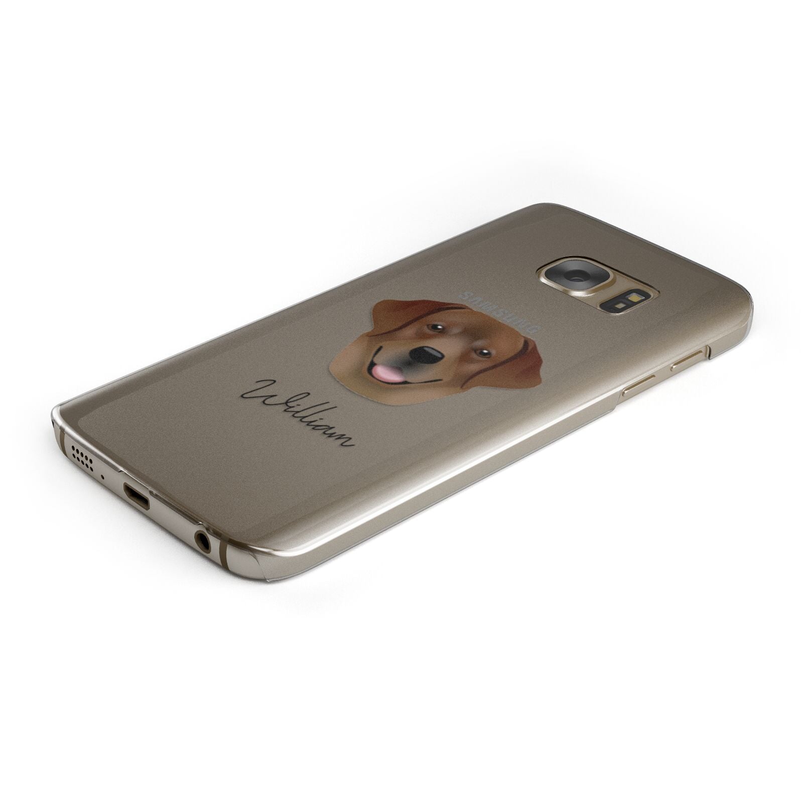Golden Labrador Personalised Samsung Galaxy Case Bottom Cutout