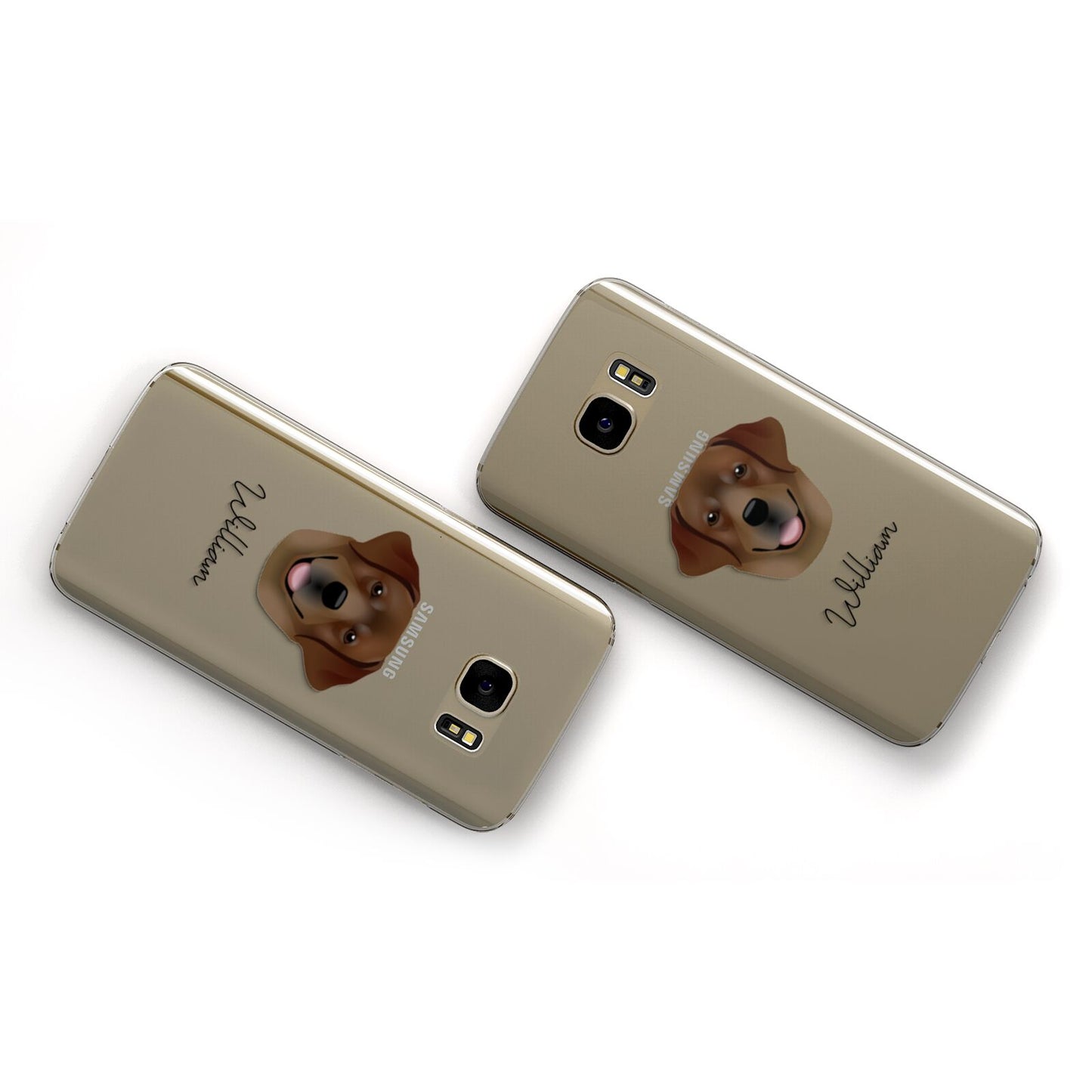 Golden Labrador Personalised Samsung Galaxy Case Flat Overview