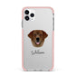 Golden Labrador Personalised iPhone 11 Pro Max Impact Pink Edge Case
