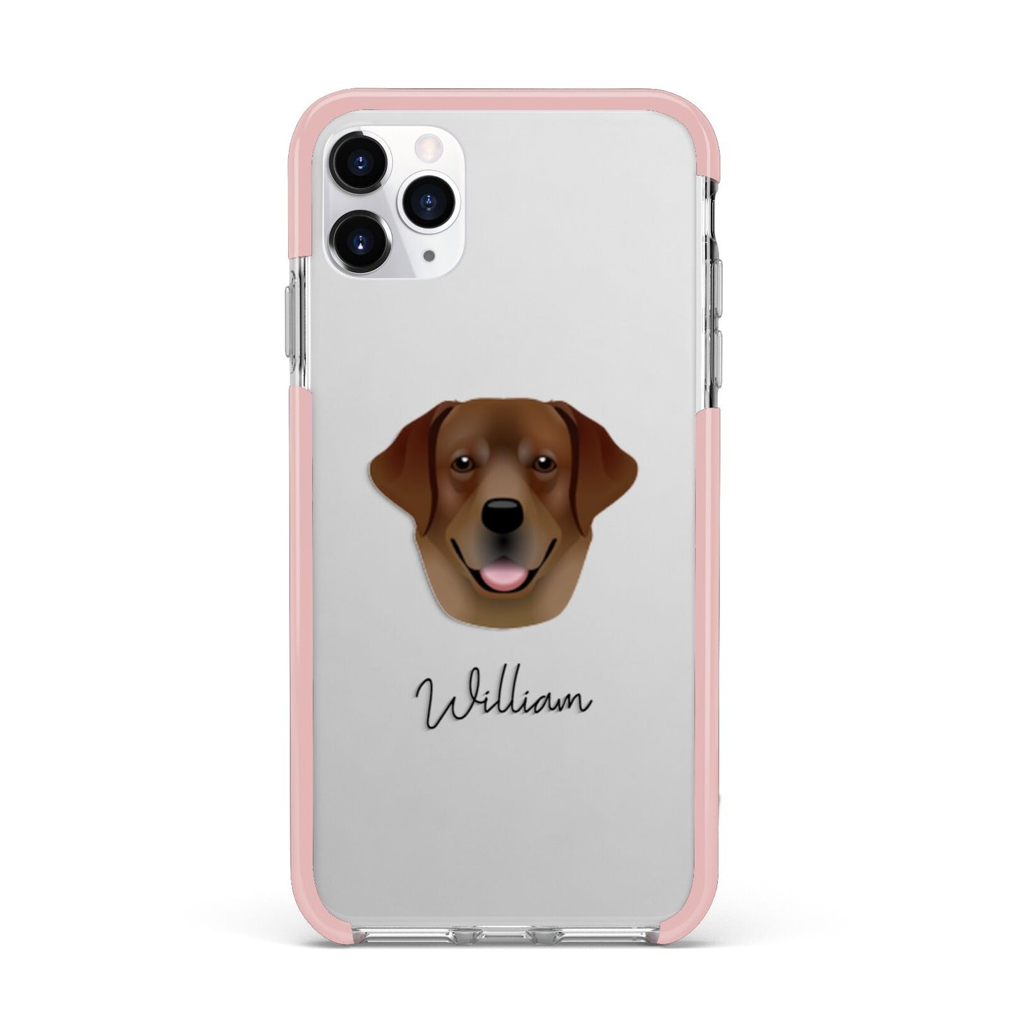 Golden Labrador Personalised iPhone 11 Pro Max Impact Pink Edge Case