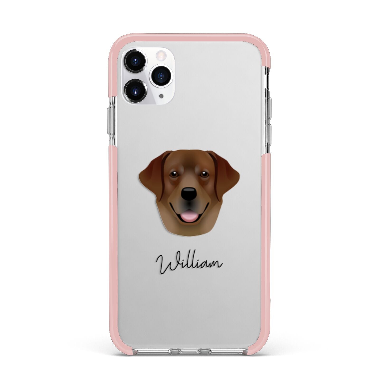Golden Labrador Personalised iPhone 11 Pro Max Impact Pink Edge Case