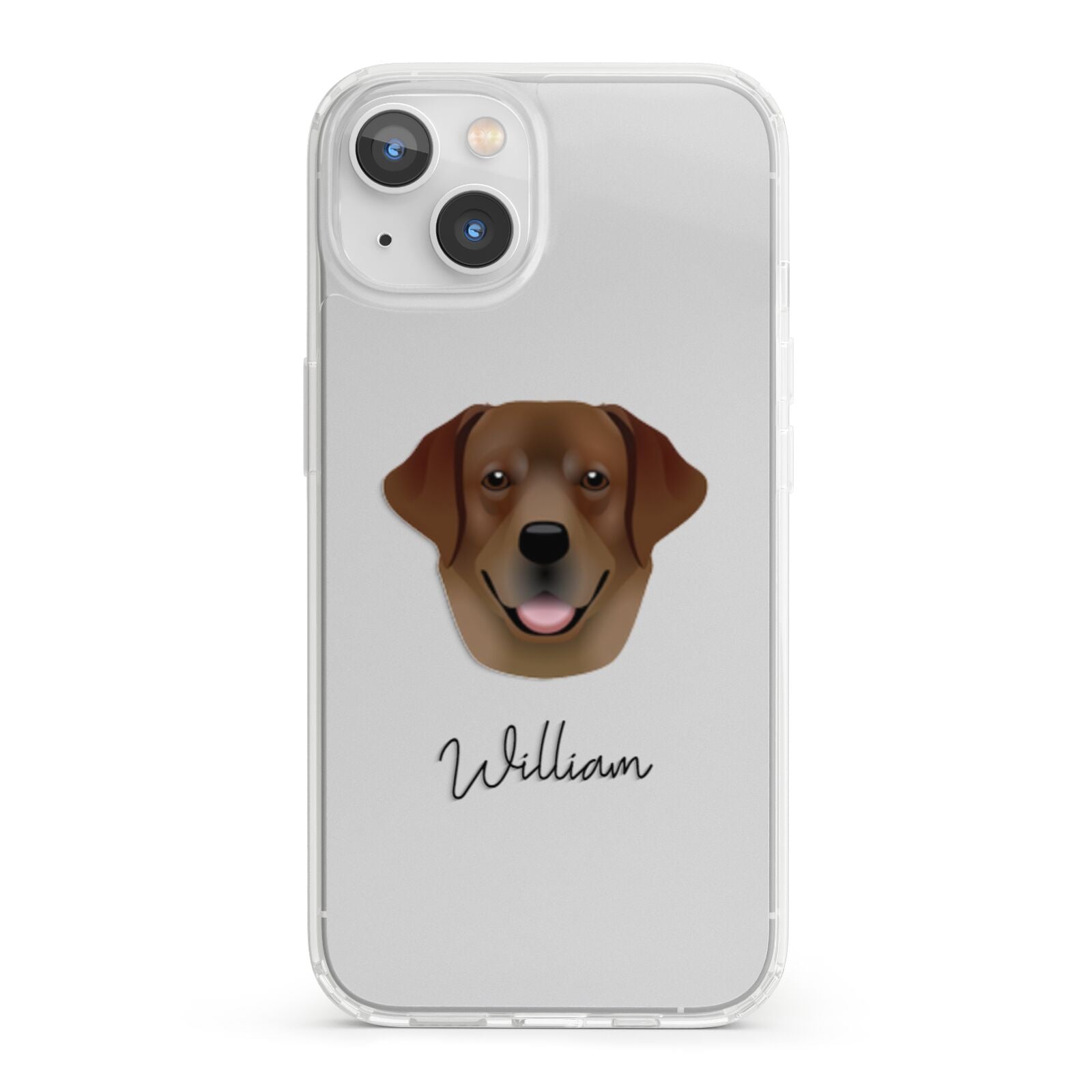Golden Labrador Personalised iPhone 13 Clear Bumper Case