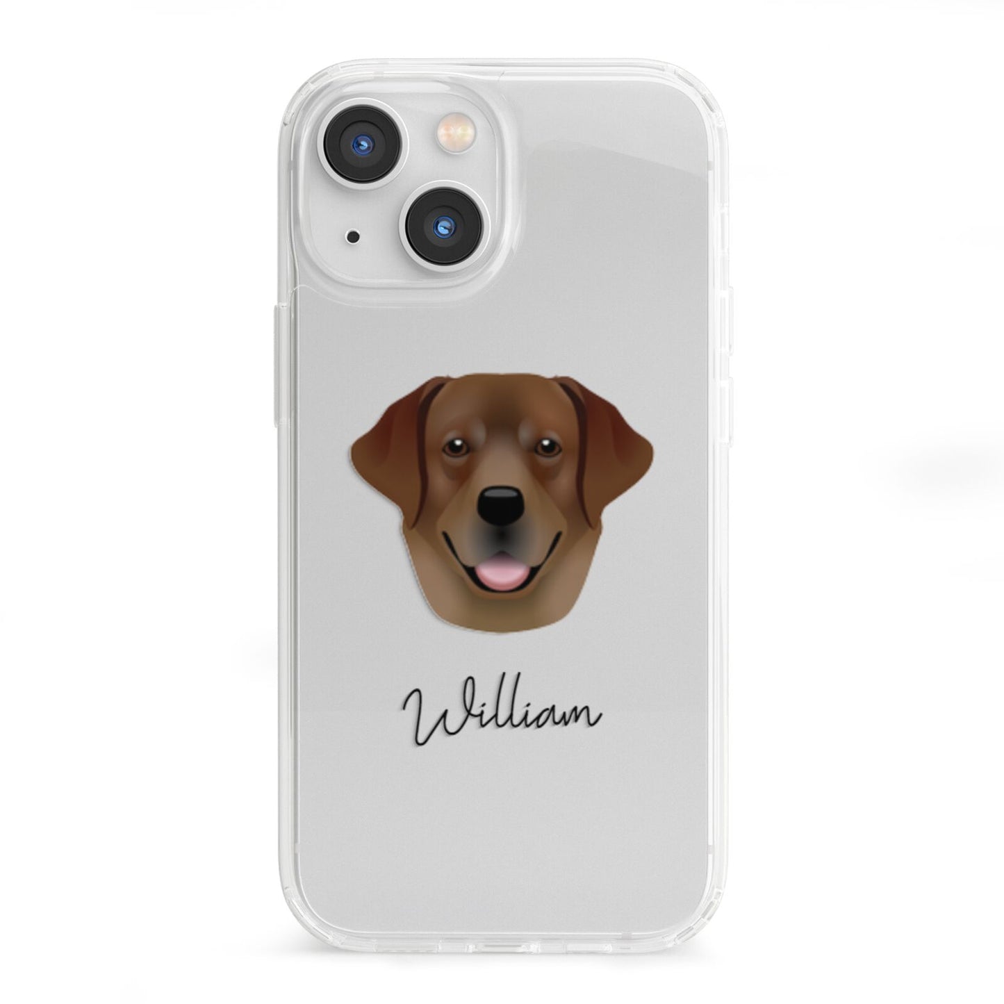 Golden Labrador Personalised iPhone 13 Mini Clear Bumper Case