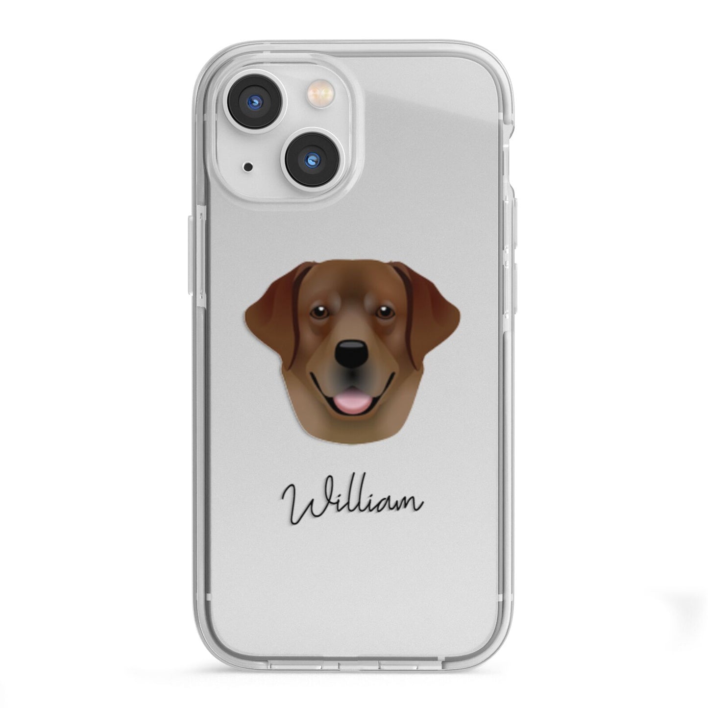 Golden Labrador Personalised iPhone 13 Mini TPU Impact Case with White Edges