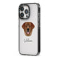 Golden Labrador Personalised iPhone 13 Pro Black Impact Case Side Angle on Silver phone