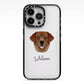 Golden Labrador Personalised iPhone 13 Pro Black Impact Case on Silver phone