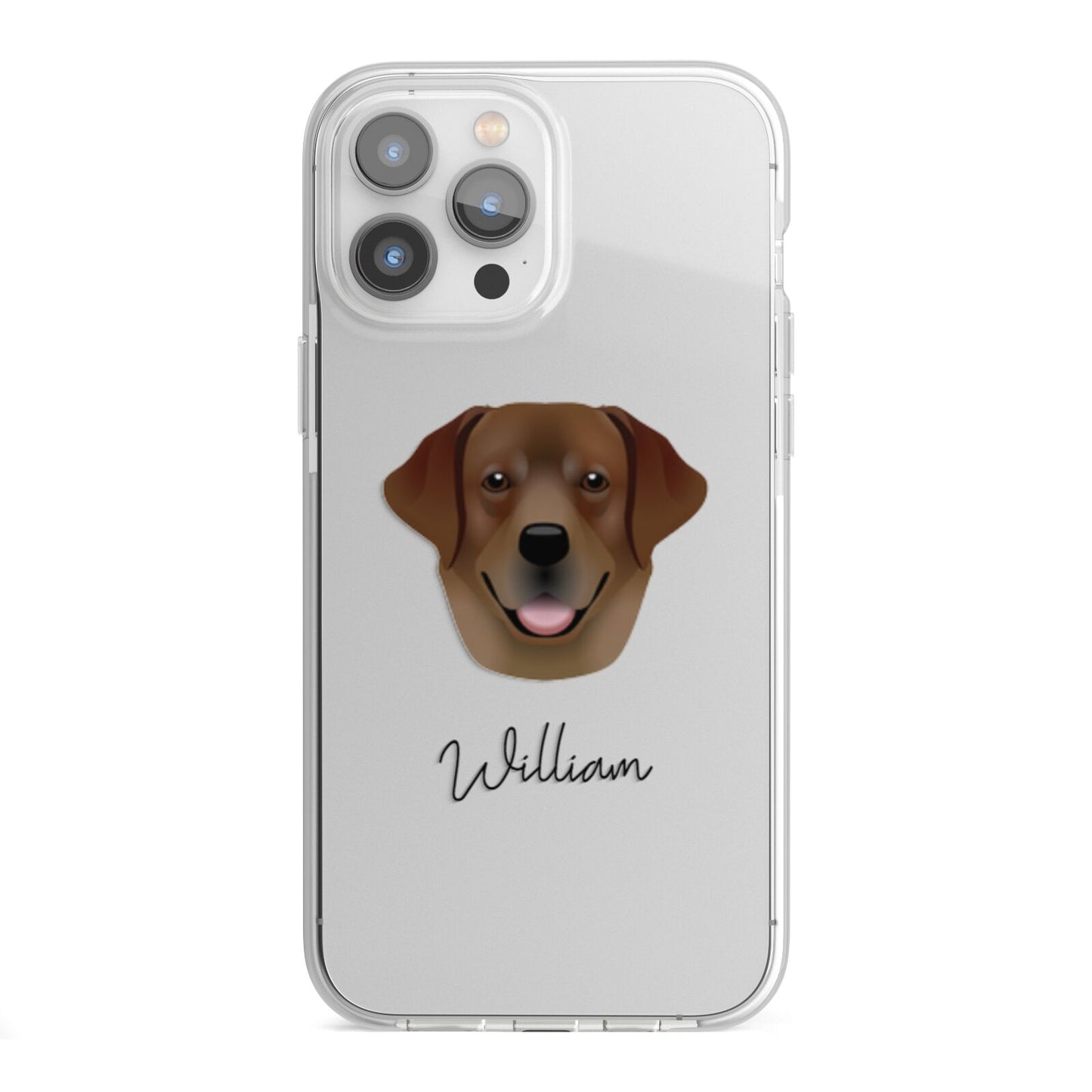 Golden Labrador Personalised iPhone 13 Pro Max TPU Impact Case with White Edges