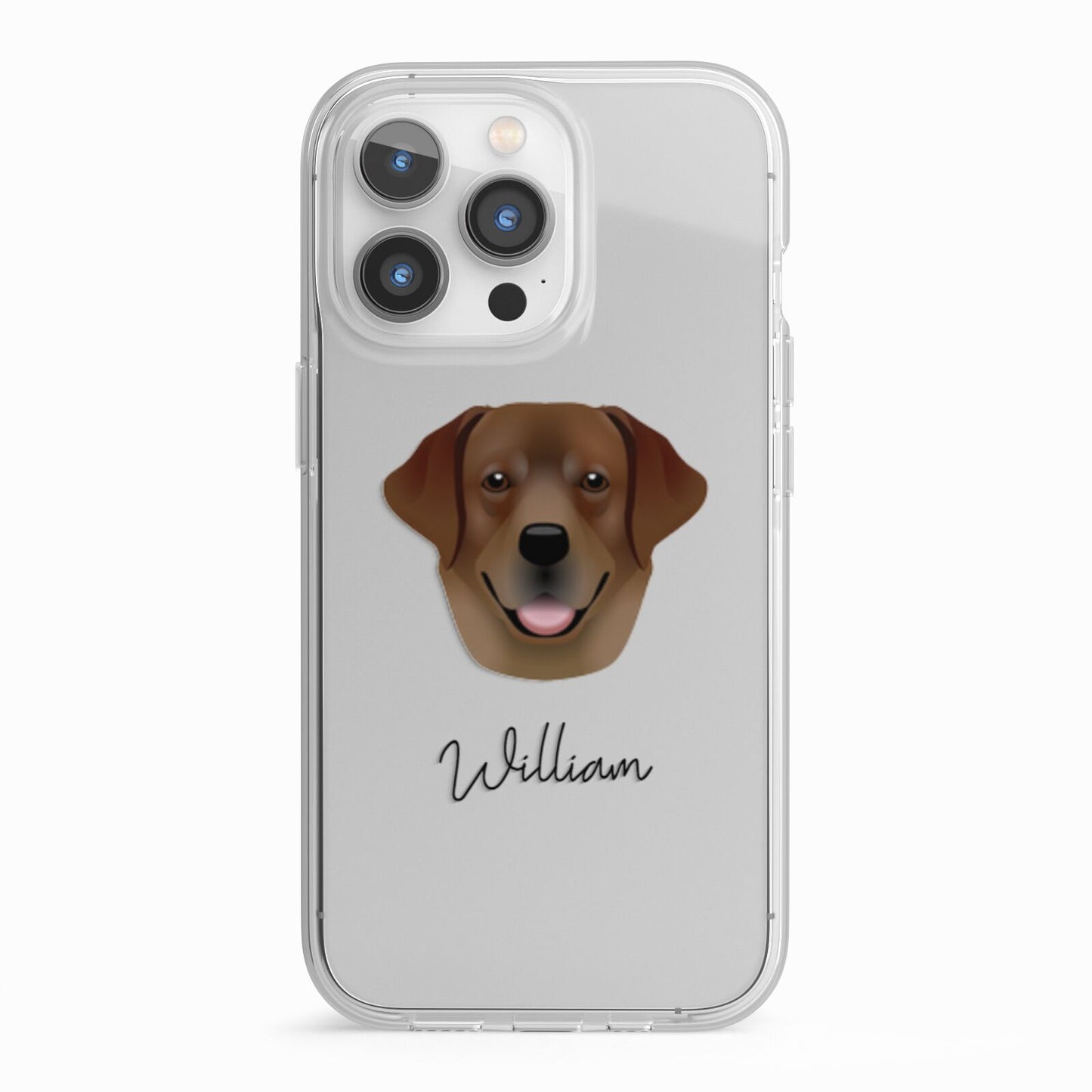 Golden Labrador Personalised iPhone 13 Pro TPU Impact Case with White Edges