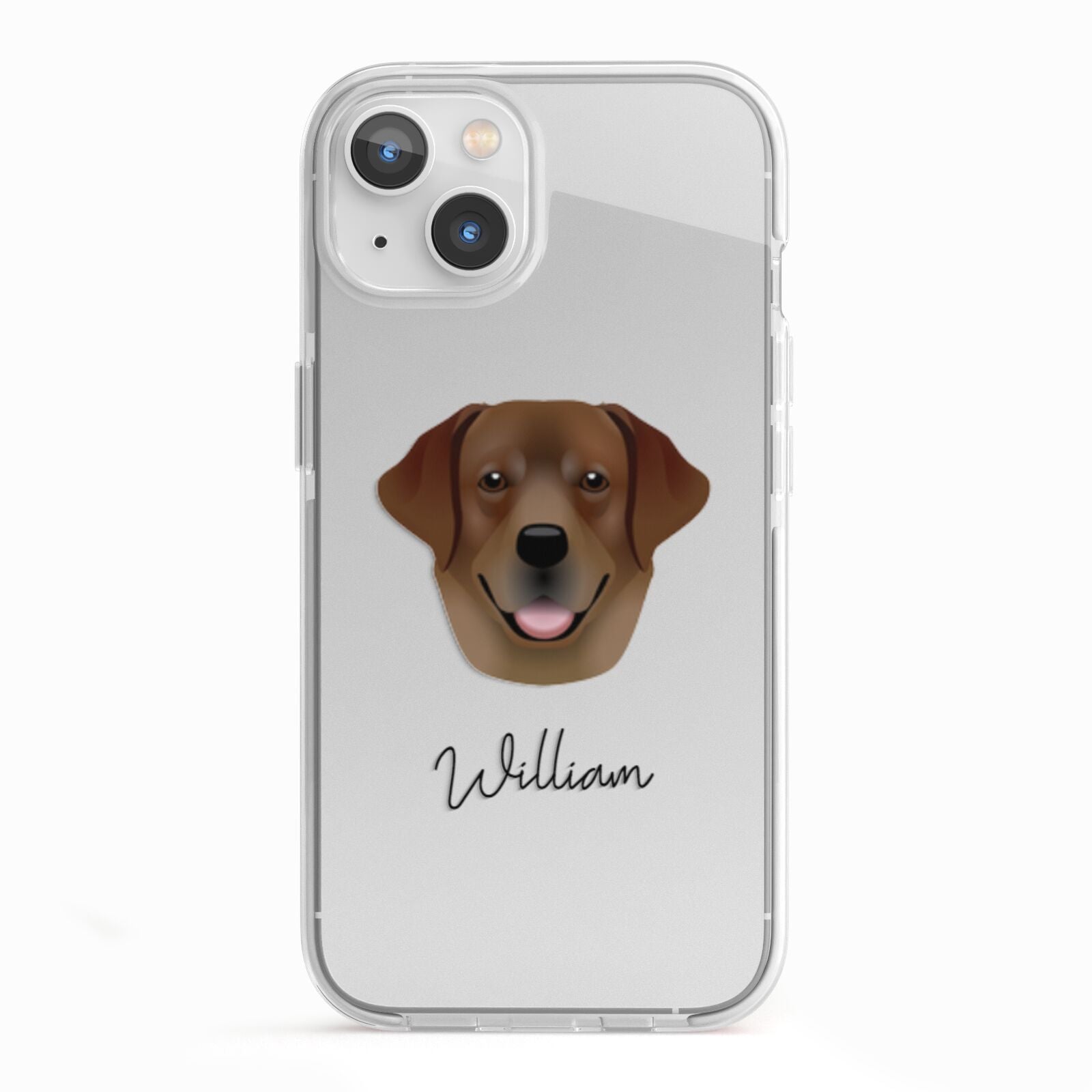 Golden Labrador Personalised iPhone 13 TPU Impact Case with White Edges