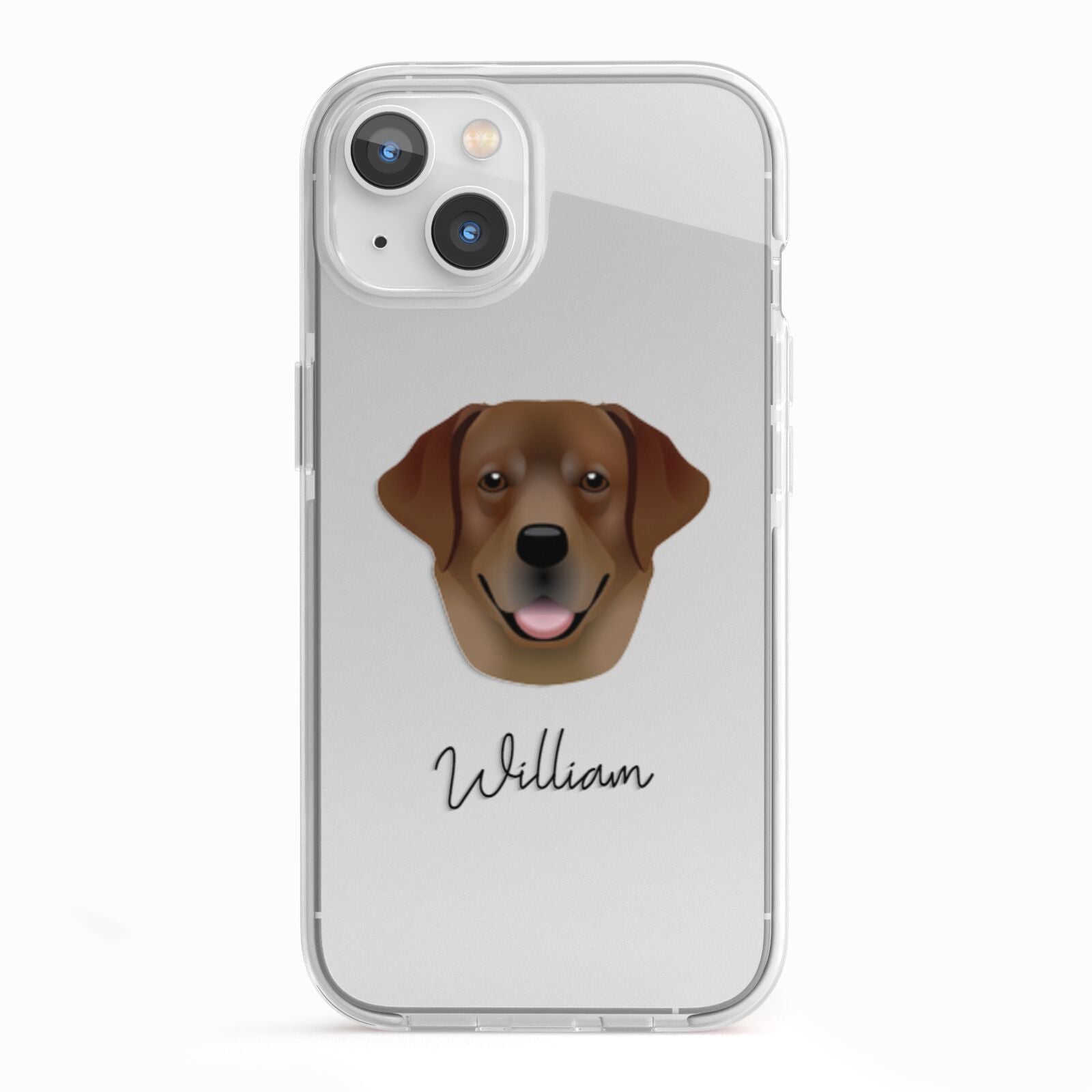 Golden Labrador Personalised iPhone 13 TPU Impact Case with White Edges