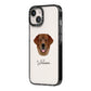Golden Labrador Personalised iPhone 14 Black Impact Case Side Angle on Silver phone