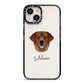 Golden Labrador Personalised iPhone 14 Black Impact Case on Silver phone