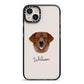 Golden Labrador Personalised iPhone 14 Plus Black Impact Case on Silver phone