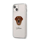Golden Labrador Personalised iPhone 14 Plus Clear Tough Case Starlight Angled Image