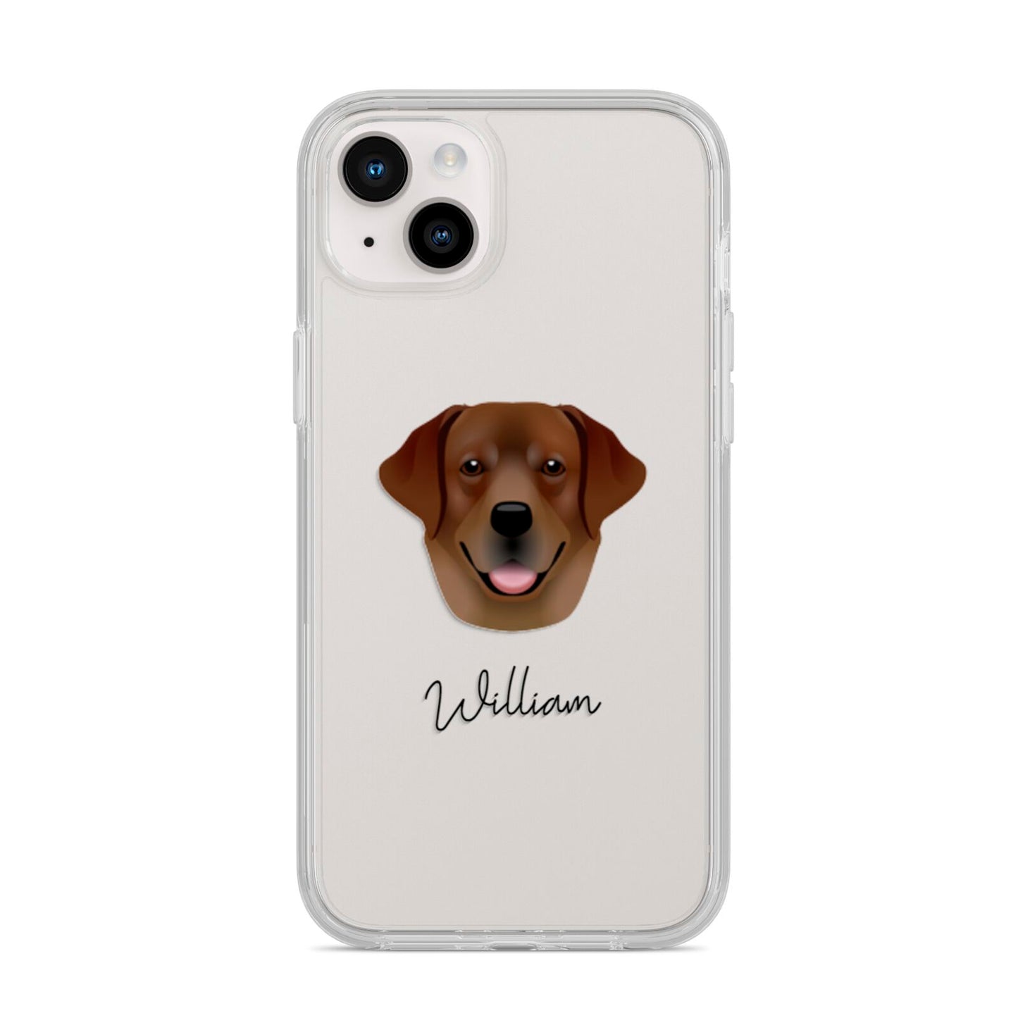 Golden Labrador Personalised iPhone 14 Plus Clear Tough Case Starlight