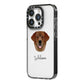 Golden Labrador Personalised iPhone 14 Pro Black Impact Case Side Angle on Silver phone