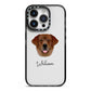 Golden Labrador Personalised iPhone 14 Pro Black Impact Case on Silver phone