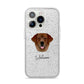 Golden Labrador Personalised iPhone 14 Pro Glitter Tough Case Silver