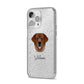 Golden Labrador Personalised iPhone 14 Pro Max Glitter Tough Case Silver Angled Image