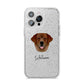 Golden Labrador Personalised iPhone 14 Pro Max Glitter Tough Case Silver