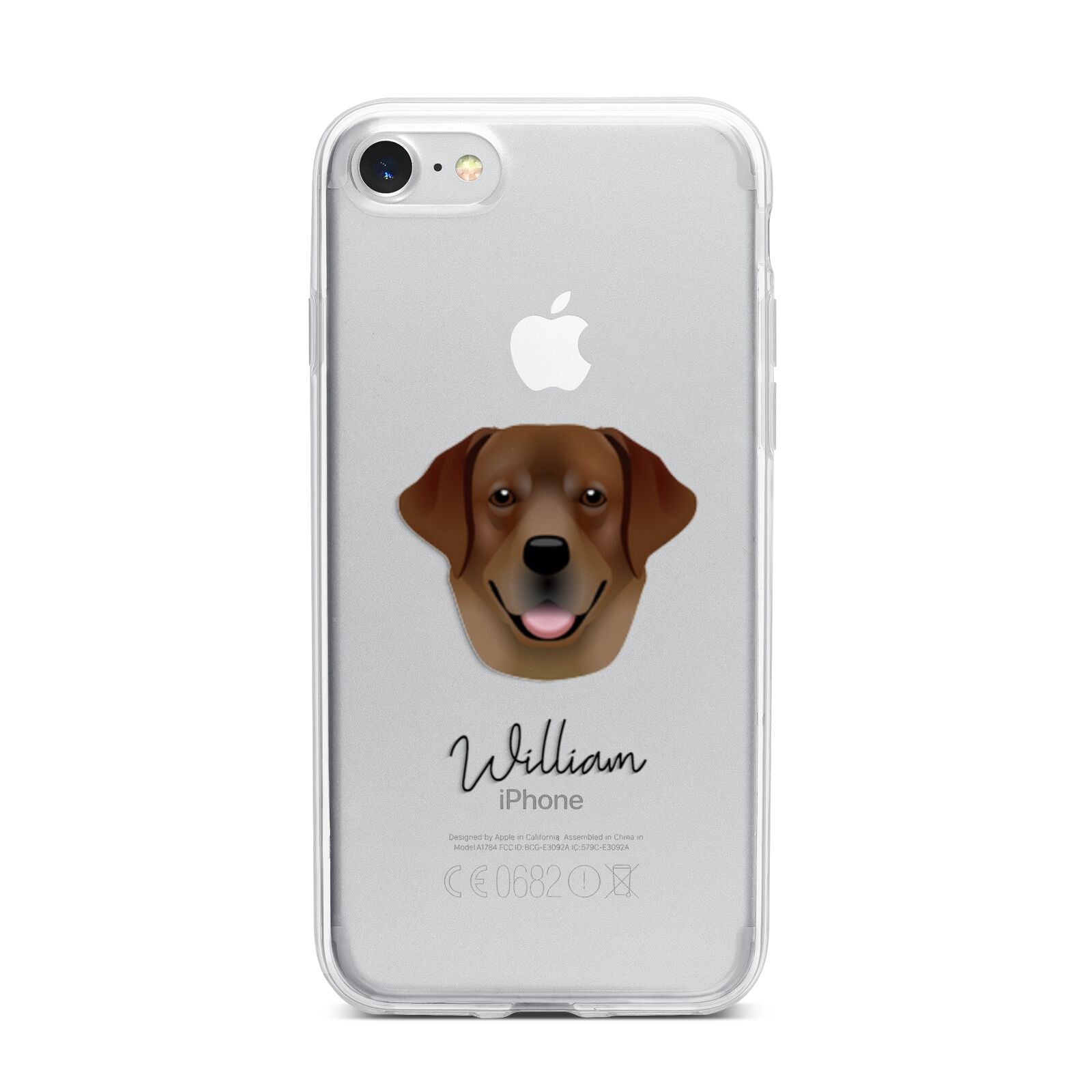 Golden Labrador Personalised iPhone 7 Bumper Case on Silver iPhone