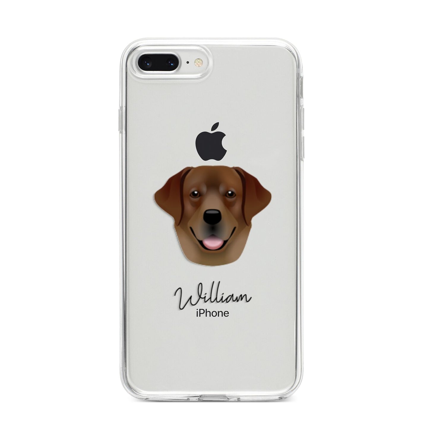 Golden Labrador Personalised iPhone 8 Plus Bumper Case on Silver iPhone