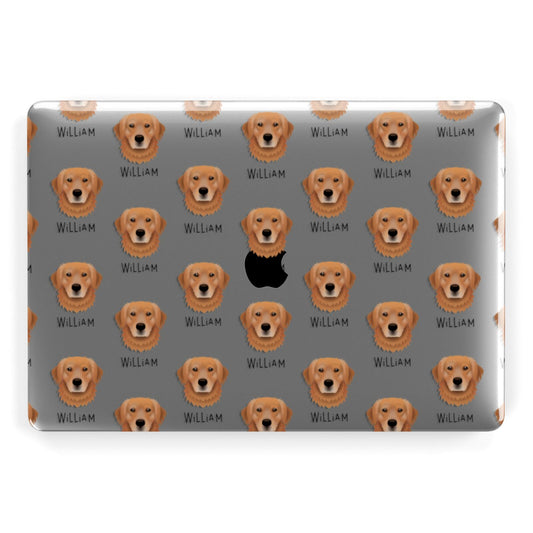 Golden Retriever Icon with Name Apple MacBook Case
