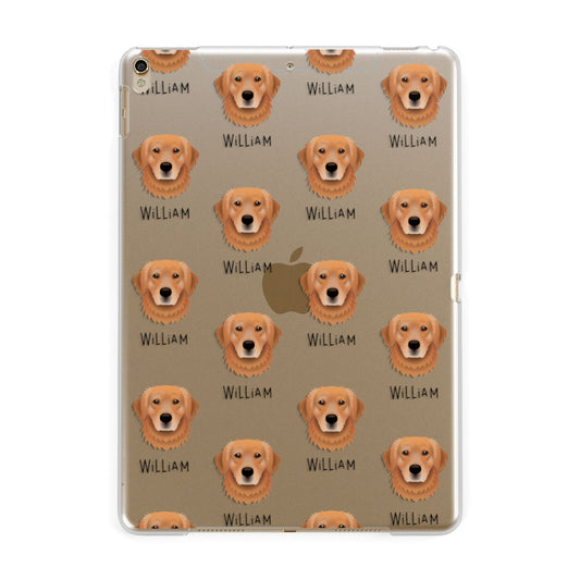 Golden Retriever Icon with Name Apple iPad Gold Case