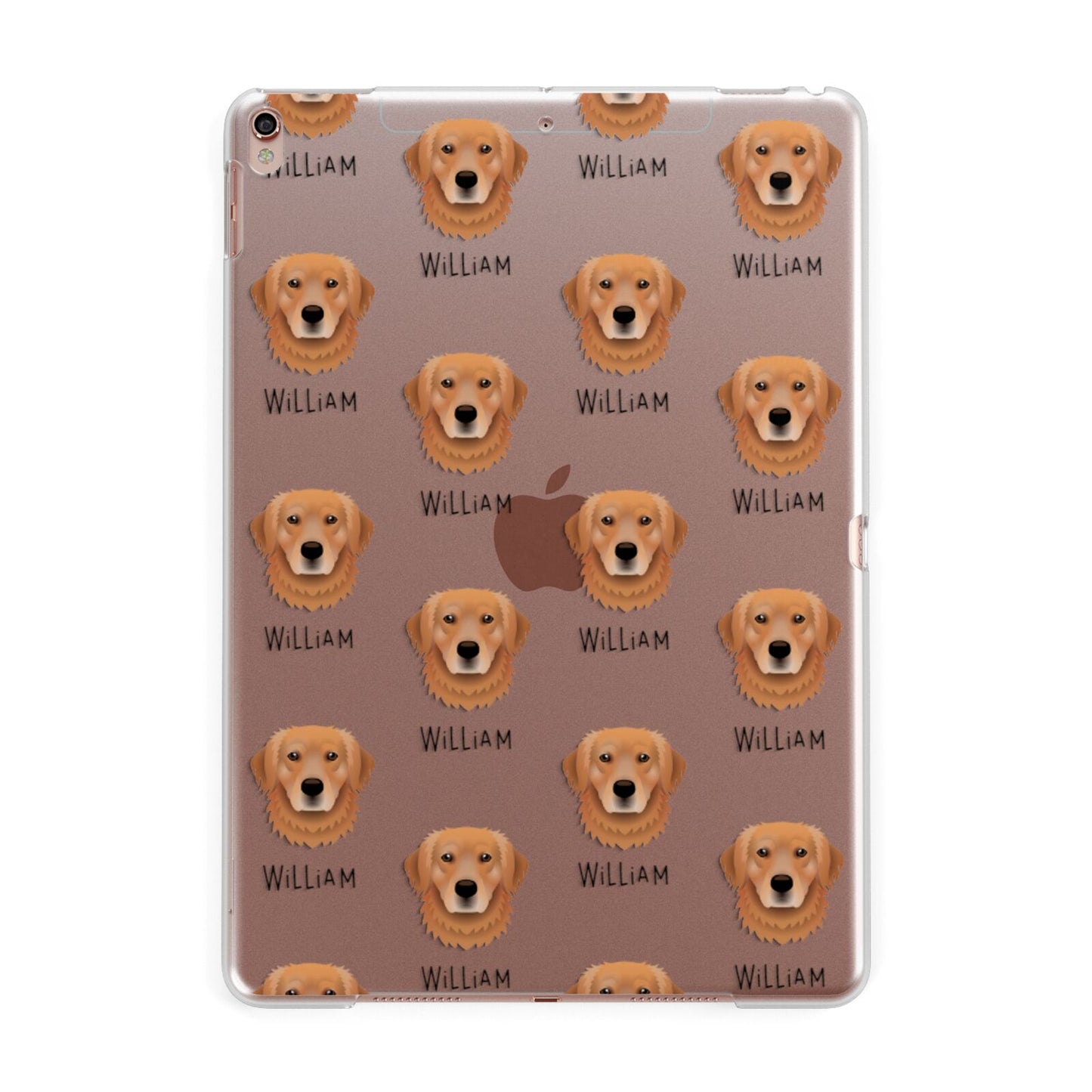 Golden Retriever Icon with Name Apple iPad Rose Gold Case