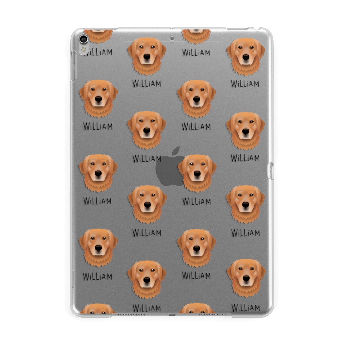 Golden Retriever Icon with Name Apple iPad Silver Case