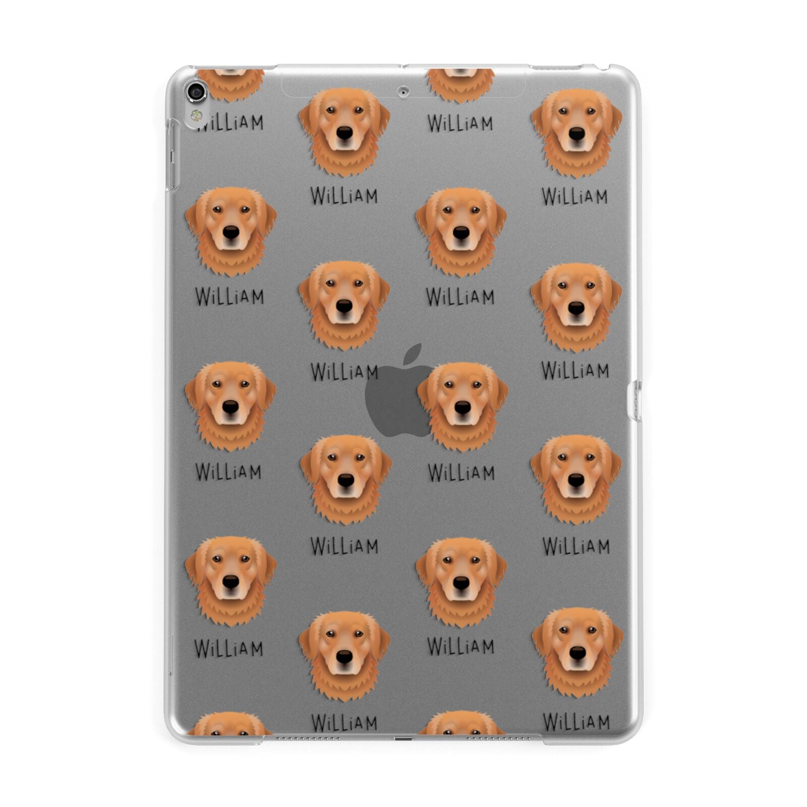 Golden Retriever Icon with Name Apple iPad Silver Case