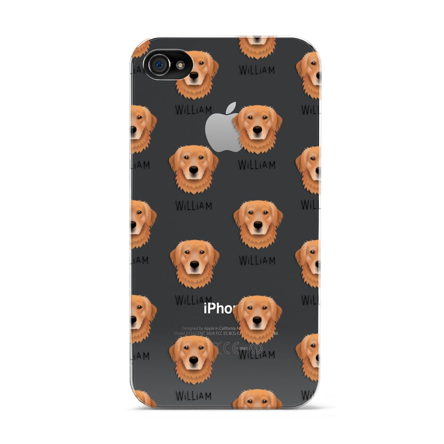 Golden Retriever Icon with Name Apple iPhone 4s Case