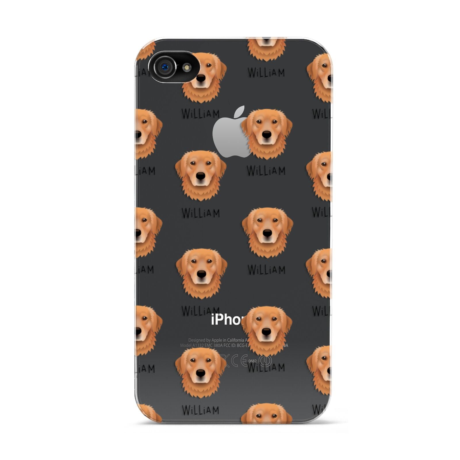 Golden Retriever Icon with Name Apple iPhone 4s Case