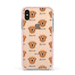 Golden Retriever Icon with Name Apple iPhone Xs Impact Case Pink Edge on Gold Phone