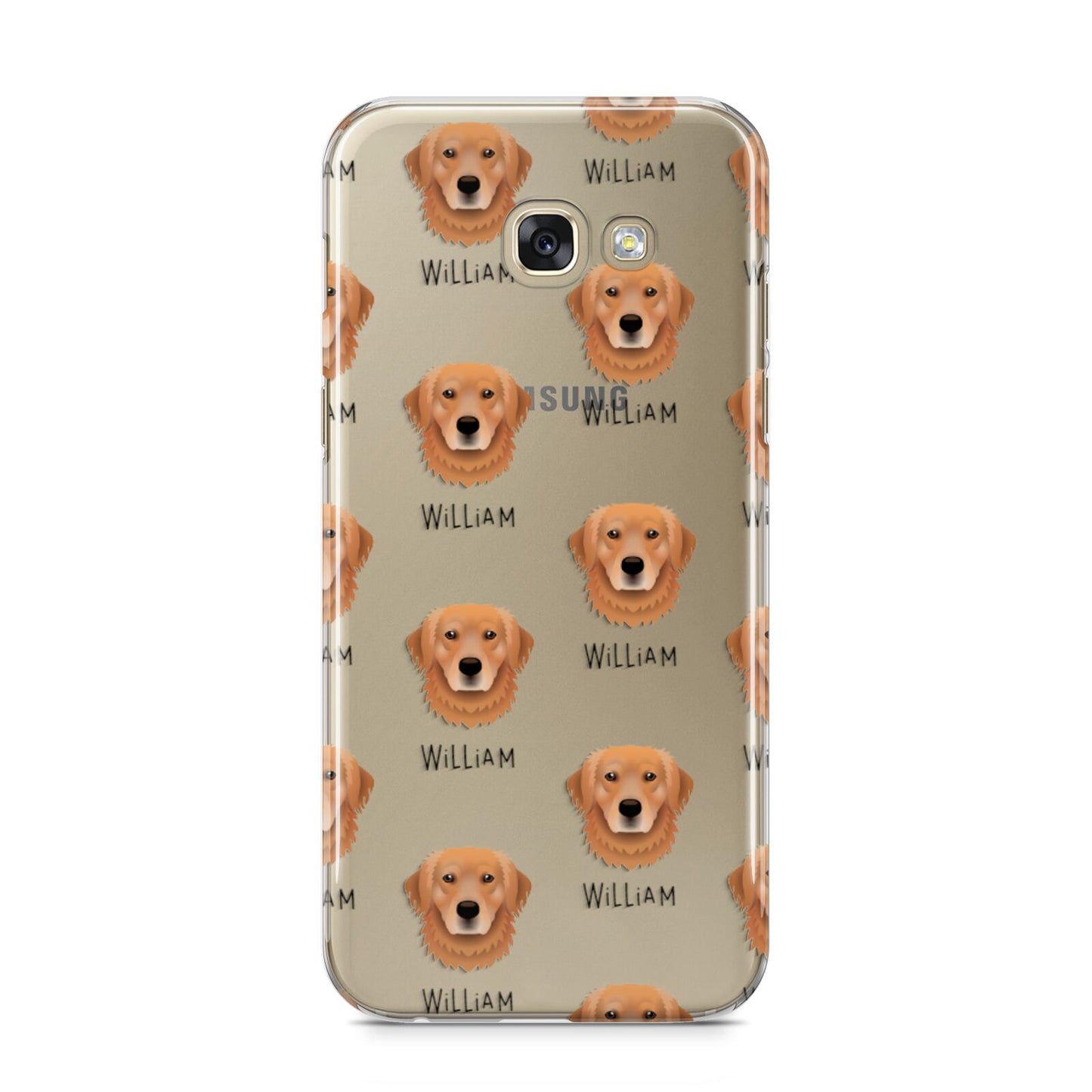 Golden Retriever Icon with Name Samsung Galaxy A5 2017 Case on gold phone