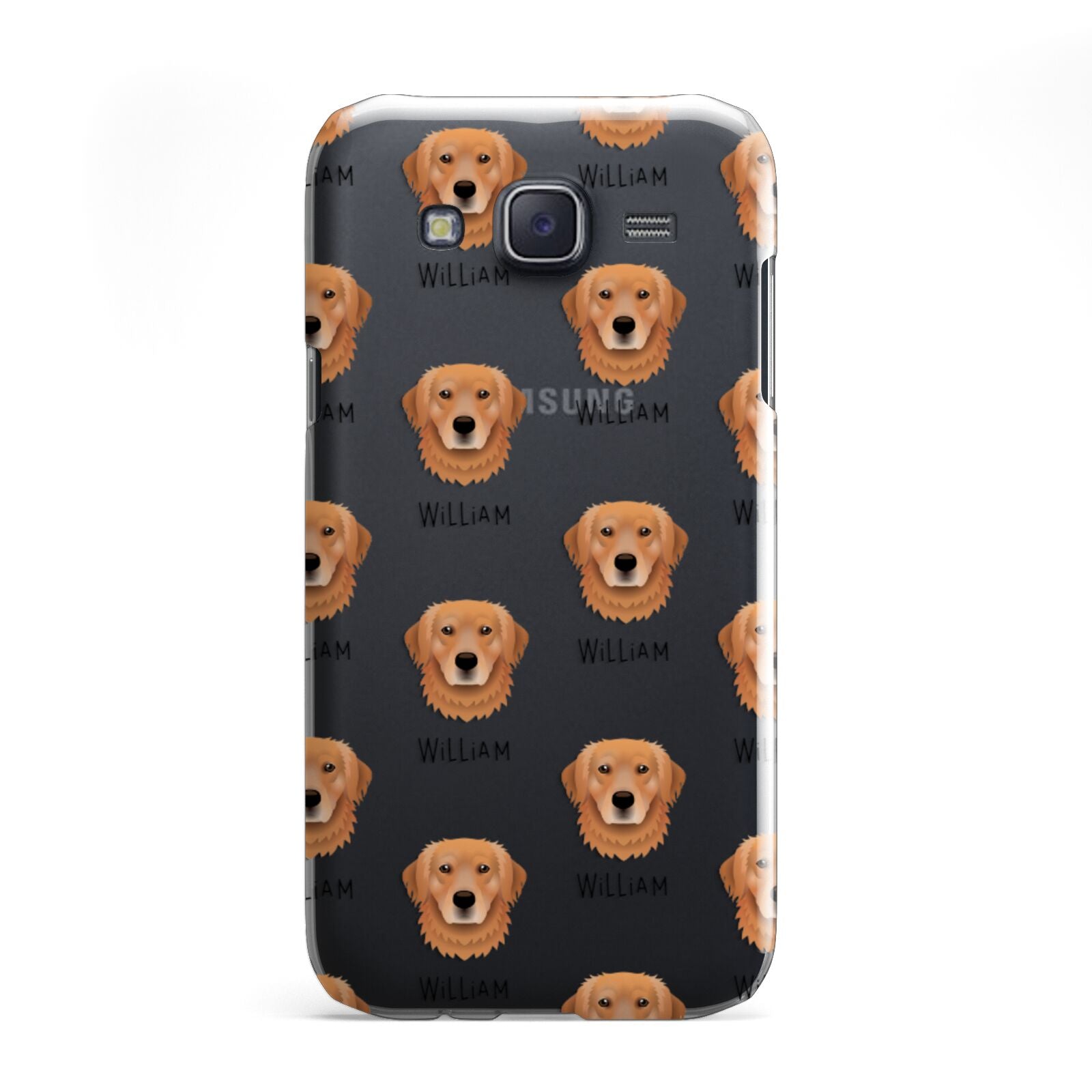 Golden Retriever Icon with Name Samsung Galaxy J5 Case