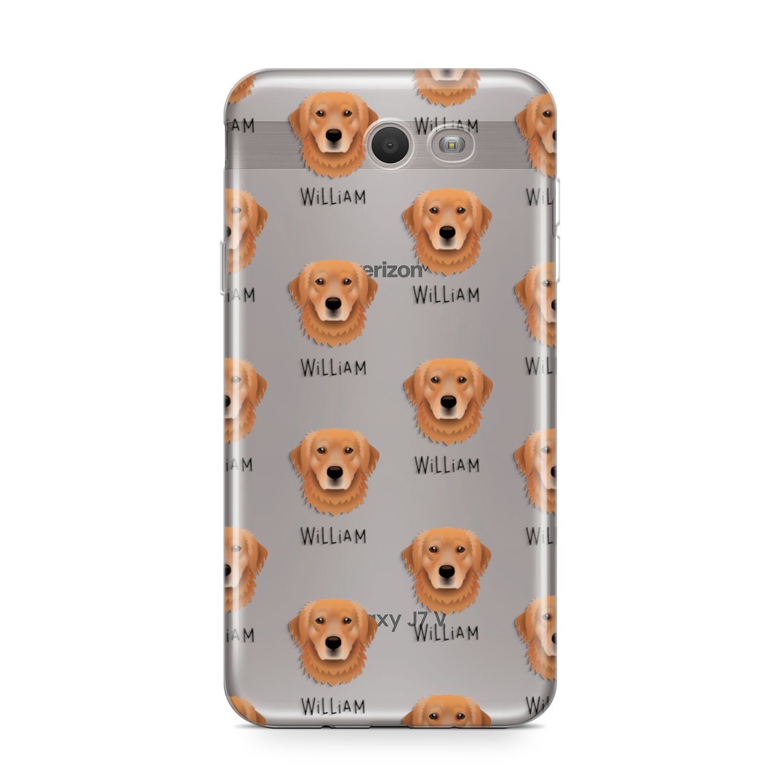 Golden Retriever Icon with Name Samsung Galaxy J7 2017 Case