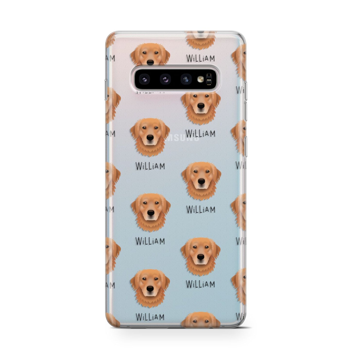 Golden Retriever Icon with Name Samsung Galaxy S10 Case
