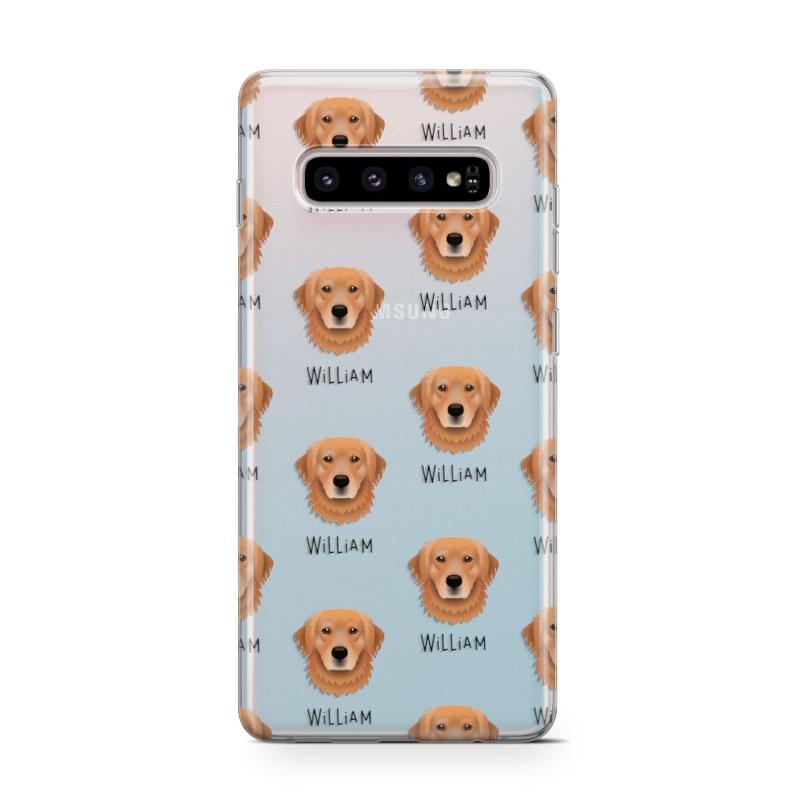 Golden Retriever Icon with Name Samsung Galaxy S10 Case