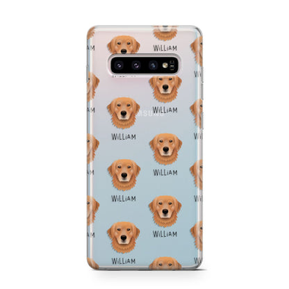 Golden Retriever Icon with Name Samsung Galaxy S10 Case